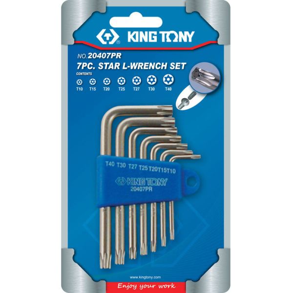 King Tony 20407PR Комплект ключей Г-образных TORX с отверстием